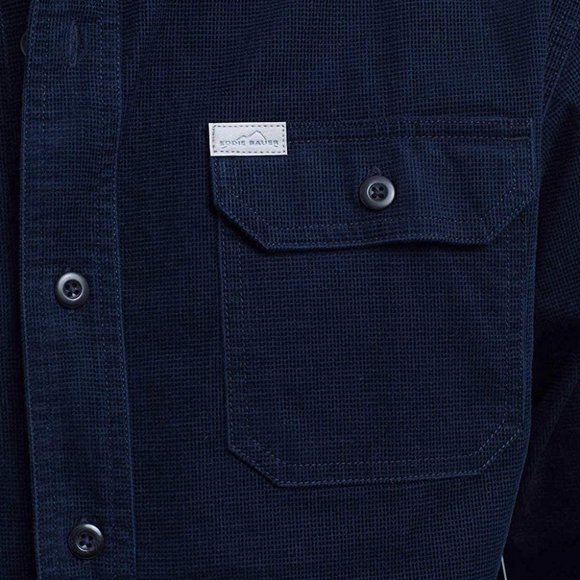 Eddie Bauer Men’s Crosscut Cord Shirt Button Front Corduroy Blue M - Picture 3 of 4